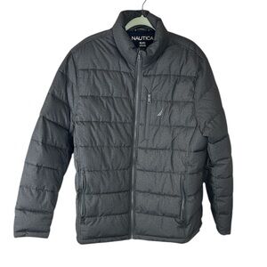 Nautica men’s gray puffer jacket wind & water resistant size XL